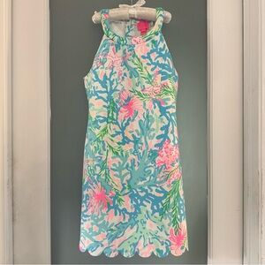 Lilly Pulitzer Sophelia girls Shift Dress Multi Color Coral Bay